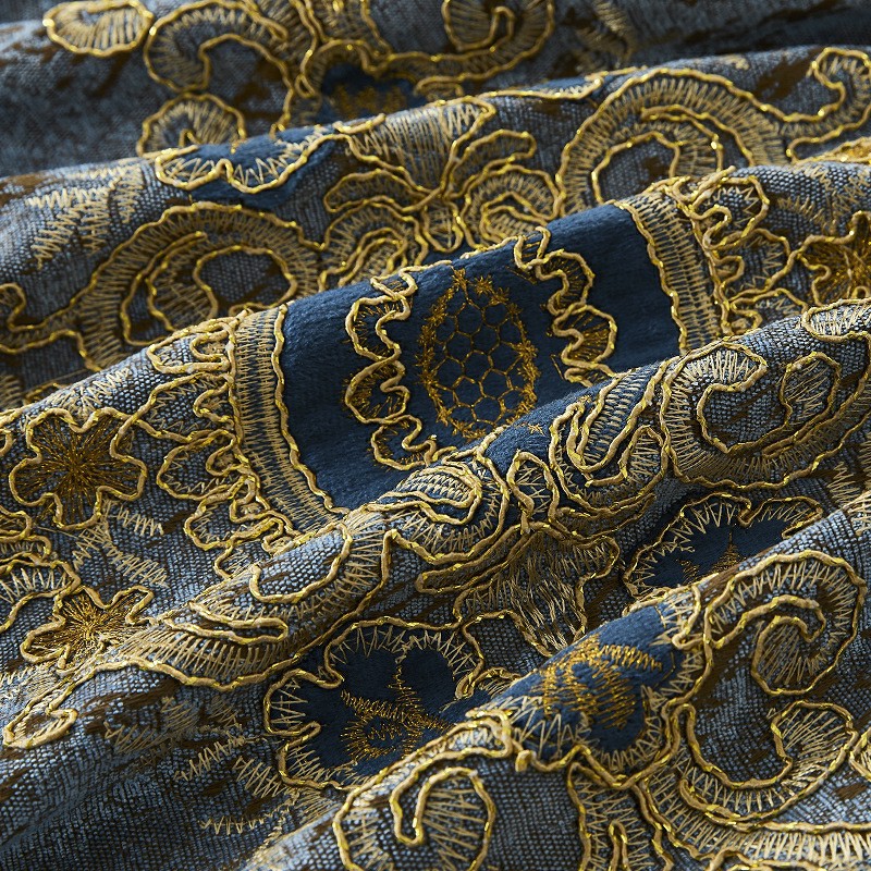 Stuthan cùirtearan grèisichte Ròmanach Òr Gorm Champagne