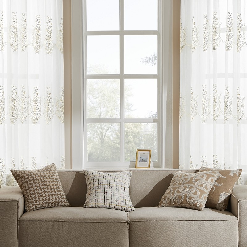 French Retro Heavy-duty Embroidered Gauze Curtain Fabrics best