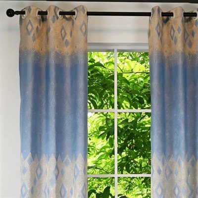 Cùirtear Jacquard Òir Blue Lake